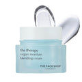 The Face Shop The Therapy Vegan Moisture Blending Cream | Vegan Moisturizer | Cooling | Hydrating | Skin-Friendly | 2-in-1 Gel & Cream | K-Beauty
