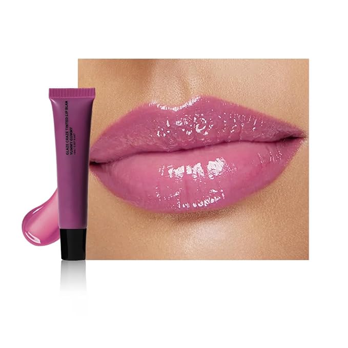 HHLTOHSummer Lip Butter Lip Balm Glow Reviver Lip Gloss, Melting Lip Serum, Ultra-Hydrating Natural Vegan Lip Balm, Sheer-Tinted Shine & Hydration, Soothes & Softens Dry Lips (05# Purple)