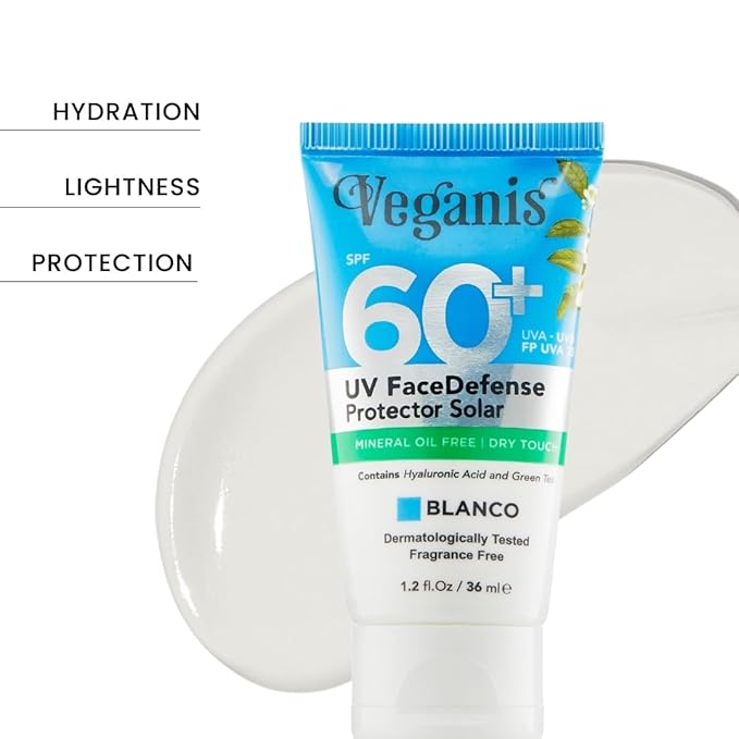 Sunscreen SPF 60 White Tone – Hyaluronic Acid & Green Tea – Broad-Spectrum Face Sunscreen for Daily Use – Hydrating Dry-Touch Non-Greasy Vegan Formula