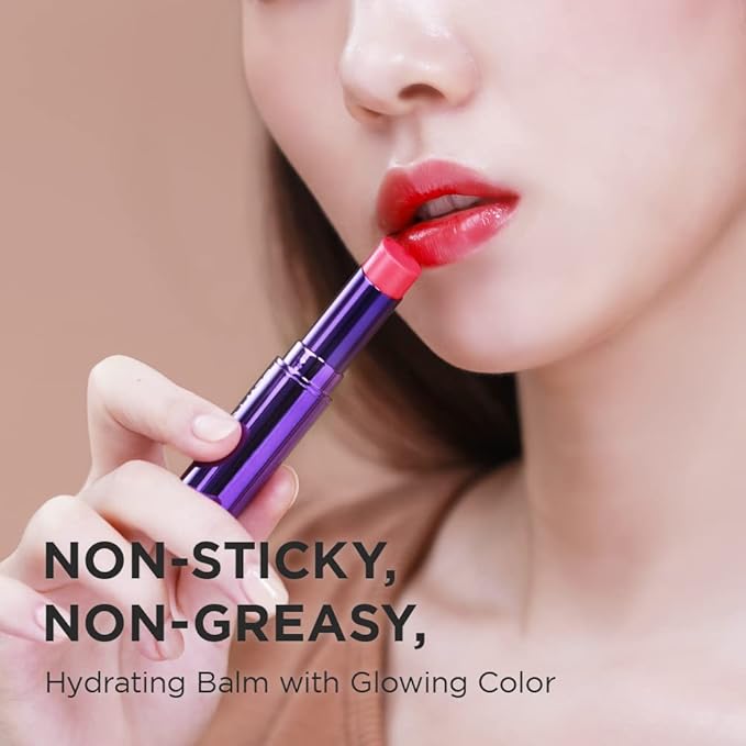 DEWYCEL TINTOURING BALM | #3 LIPS CORAL | Non-Sticky Moisturizing & Hydrating Tinted Lip Balm for Chapped Lips | Natural Color Lip Glow Balm