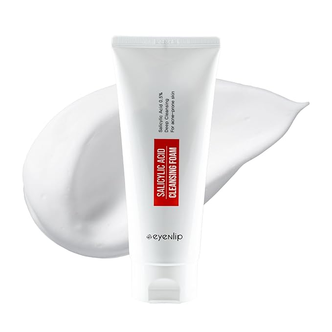 eyeNlip Salicylic Acid Cleansing Foam 5.07 fl oz - Gentle Exfoliating Face Wash with Tea Tree and Charcoal for Clear, Refreshed Skin, Korean Skincare