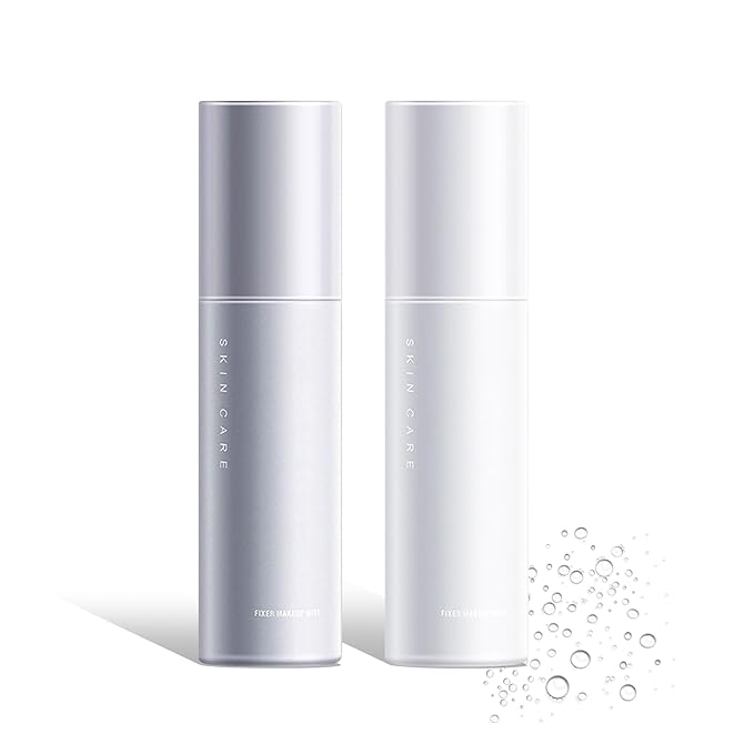 2PCS Makeup Setting Spray Set for Face, Weightless Long Lasting Waterproof Fixing Makeup Setting Face Spray, Smudge-proof, Hydrating & Refreshing Setting Spray Makeup(E)