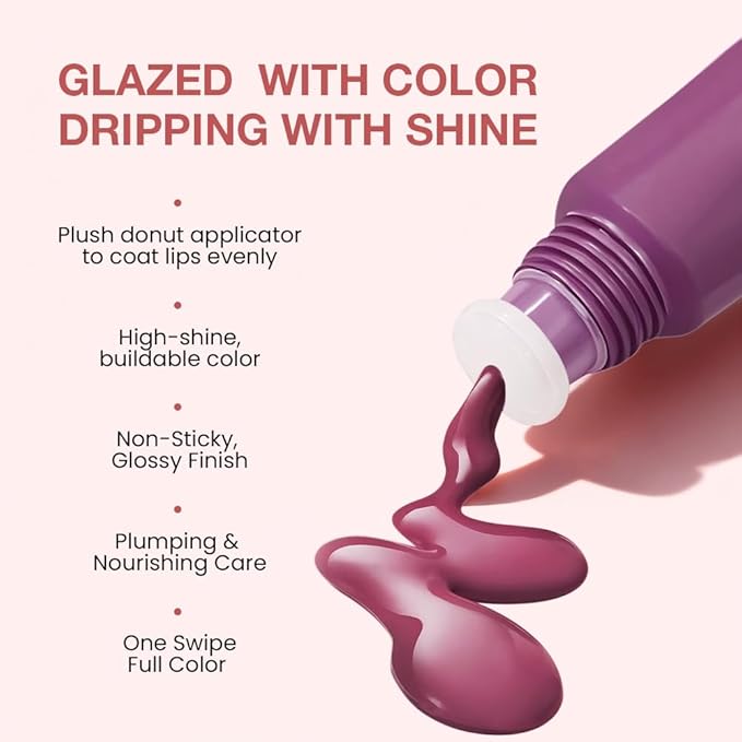 FeiCuiYun Lip Tinted Glowy Balm Hydrating Tinted Lip Serum Lip Gloss, Ultra-Hydrating Natural Vegan Lip Balm, Sheer-Tinted Shine & Hydration, Soothes & Softens Dry Lips Skincare (Purple Grape)