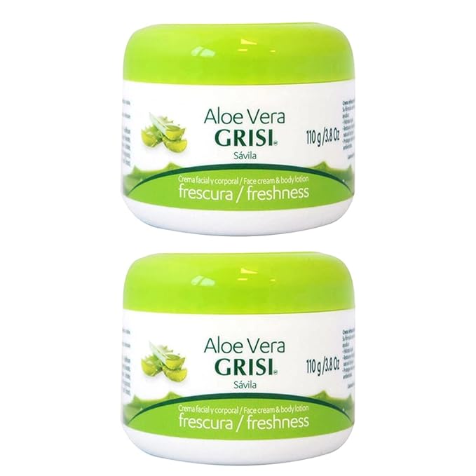 Grisi Aloe Vera Face Cream & Body Lotion Freshness, 3.8 oz (Pack of 2)