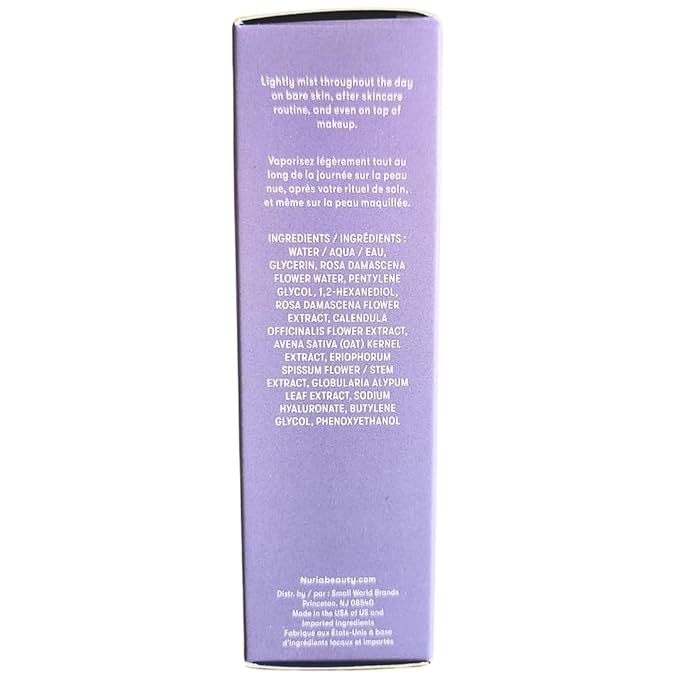 Nuria - Calm Facial Mist, Fragrance-Free Damask Rose Water Spray for Face, Face Mist Spray with Marigold Extract, Oat, and Glycerin, 120mL/4.1 fl oz