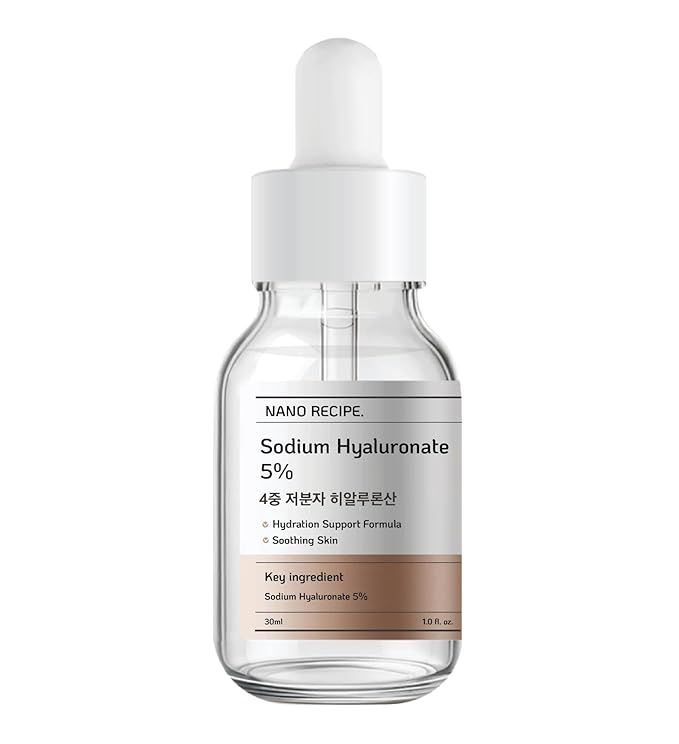 Nano Recipe 4 Types of Hyaliuronic Acids (6,000–100,000 Da) Concentrate for Glowing, Plump Skin 4X Low Molecular Hyaluronic Acid Serum Multi-Layer Deep Hydration 30ml