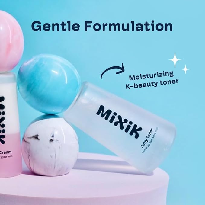 MIXIK Jelly Toner Spray for Face - Skincare Mist, Alcohol-Free Facial Toner for Hydrating, Made of Rose Water, Avocado Oil, Blue Agave Extract (80 ml (2.7 fl oz) Full Size)