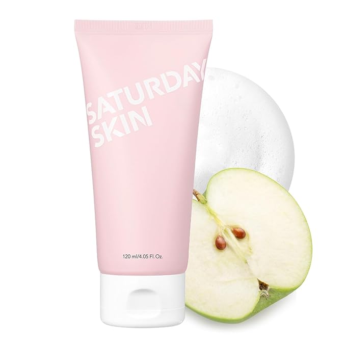 Saturday Skin Hydrating Foam Cleanser – Anti Aging Face Wash with Apple Extract, Moisturizing Face Wash, All Natural Foaming Facial Cleanser, Korean Face Wash for Women & Sensitive Dry Skin