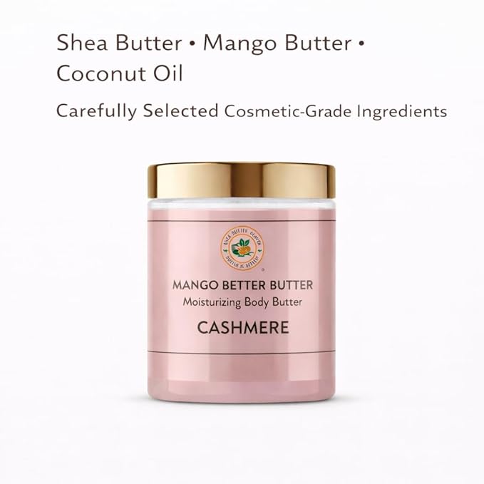Mango Better Butter® Cashmere – Moisturizing Body Butter for Everyday Skin Care, 7 oz