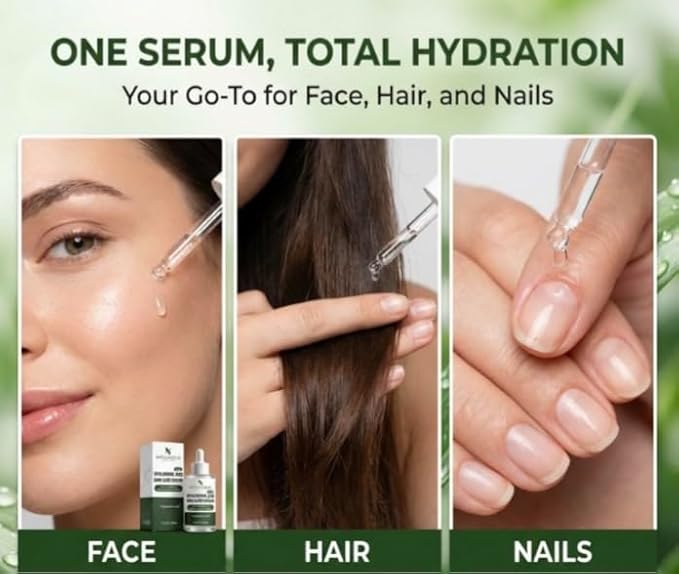Hyaluronic Acid Serum for Face and Skin, Organic Anti-Aging Face Moisturizer for Fine Lines & Wrinkles – Vegan and Natural Skincare – 1oz (30ml) by Natulogique