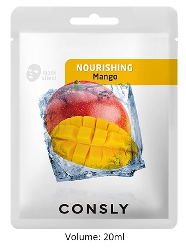 CONSLY_Exotic Fruits Sheet Face Masks – Hydrating & Nourishing Korean Facial Mask Pack with Natural Ingredients (Pack of 8)