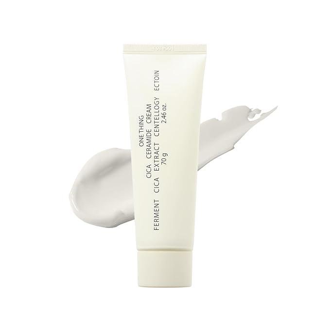 ONE THING Cica Ceramide Cream 2.47 Oz | Centella Asiatica Soothing Calming Hydrating Facial Moisturizer for All, Dry Combination Sensitive Skin, Barrier Repair Strengthening | Vegan Korean Skincare
