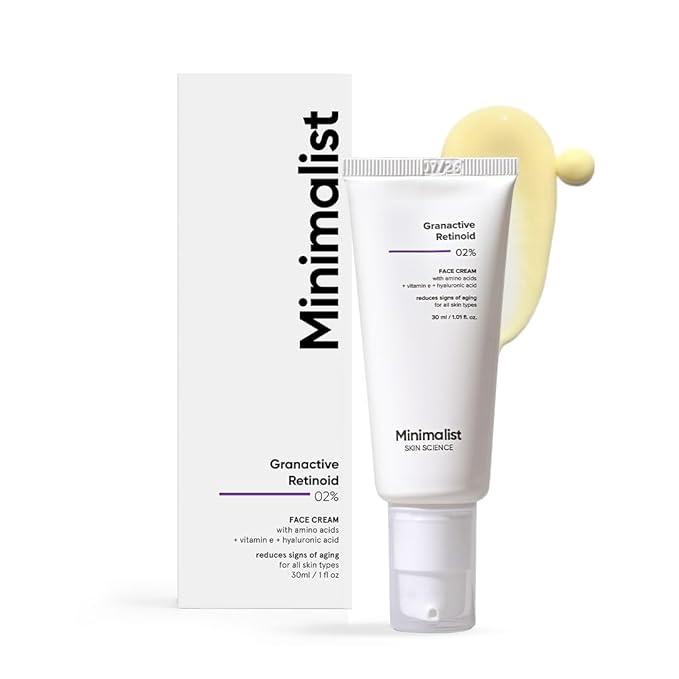 Minimalist Granactive Retinoid 2% Anti Aging Night Cream | Reduces Wrinkles & Fine Lines | Improves Skin Elasticity, Stimulates Collagen Production for Radiant & Glowing Skin | 1 Fl Oz / 30 ml