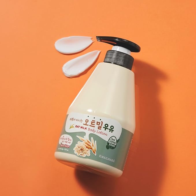 WELCOS KWAILNARA Oat Milk Body Lotion (19.75 Fl Oz) – Calming Korean Body Lotion for Soothing Relief | Milk Protein & Oat Extract for Sensitive Skin | Paraben-Free & Non-Greasy