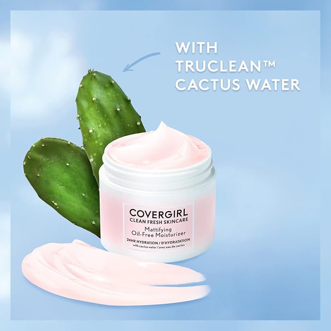 COVERGIRL Clean Fresh Skincare Mattifying Oil-Free Moisturizer, 2.0 Oz (Pack of 2)