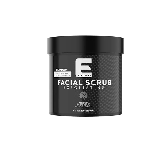 Elegance Natural Face Scrub, 16.9 Oz, Mixed Herbs Based Facial Scrub, Exfoliate and Eliminate Impuritites for a Healthy and Hydrated Glowing Skin