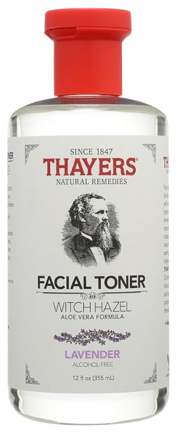 THAYERS Alcohol-Free Witch Hazel with Organic Aloe Vera Formula Toner, Lavender, Clear, Unscented, 12 Fl Oz, Pack of 2