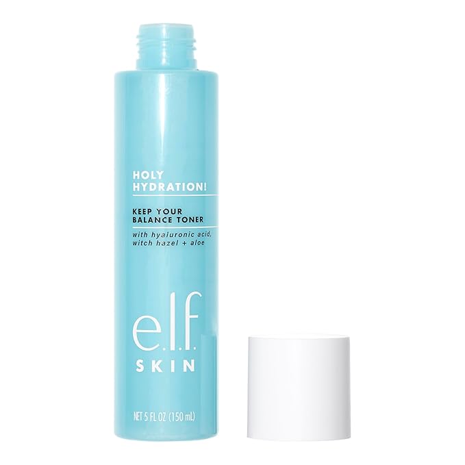e.l.f. Keep Your Balance Toner, Gentle, Refreshing, Removes Makeup & Impurities, Hydrates, Cleanses, Soothes, Infused with Hyaluronic Acid, Witch Hazel and Aloe, 5.07 Fl Oz