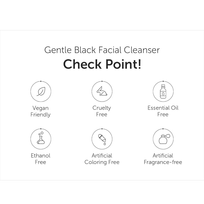 DearKlairs Gentle Black Facial Cleanser | Vegan, Low pH, Hydrating Finish, Creamy Foam Cleanser, Daily Face Wash, 4.73 Fl Oz