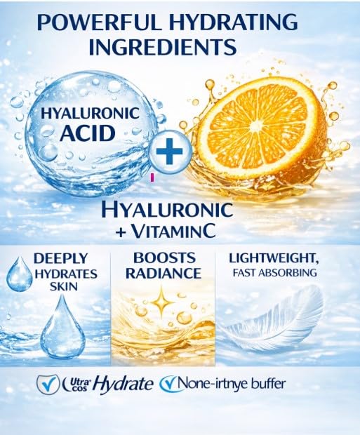 Hyaluronic Acid Face Serum with Vitamin C – Hydrating & Lightweight Moisturizer for Dry Skin, Anti Aging & Skin Brightening Serum for Women & Men – Daily Skincare 30ml