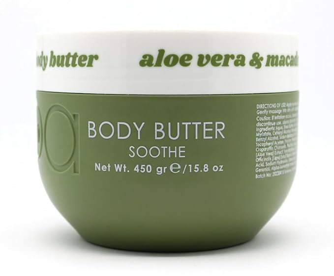 Ciroa EcoPure Aloe Vera & Macadamia Oil Body Butter, Ultra-Hydrating with Shea Butter, 15.8 oz