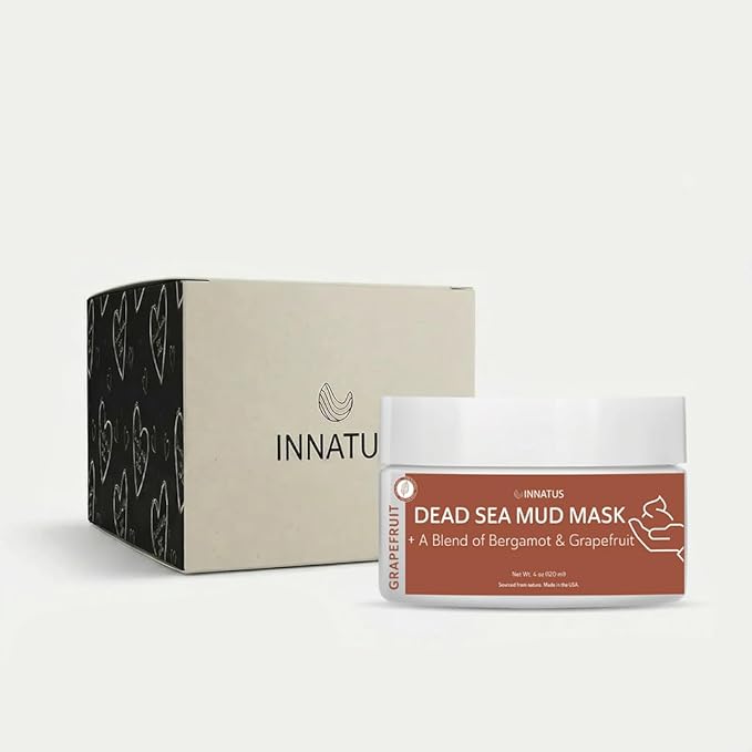 INNATUS Dead Sea Mud Mask with Grapefruit Oil – 4oz Detoxifying & Purifying Face Mask – Infused with Natural Oils for Acne Control & Skin