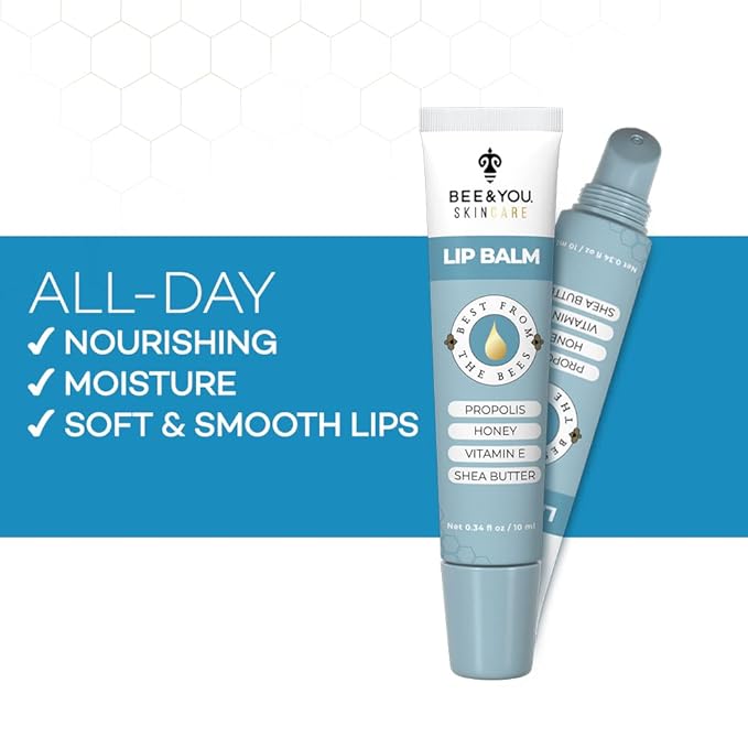Bee and You Ultra Conditioning, 100% Natural, Moisturizing Lip Balm, Chapped Lips Treatment Severe, Beeswax, Propolis Extract, Raw Honey, Vitamin E, Shea Butter, 10ML