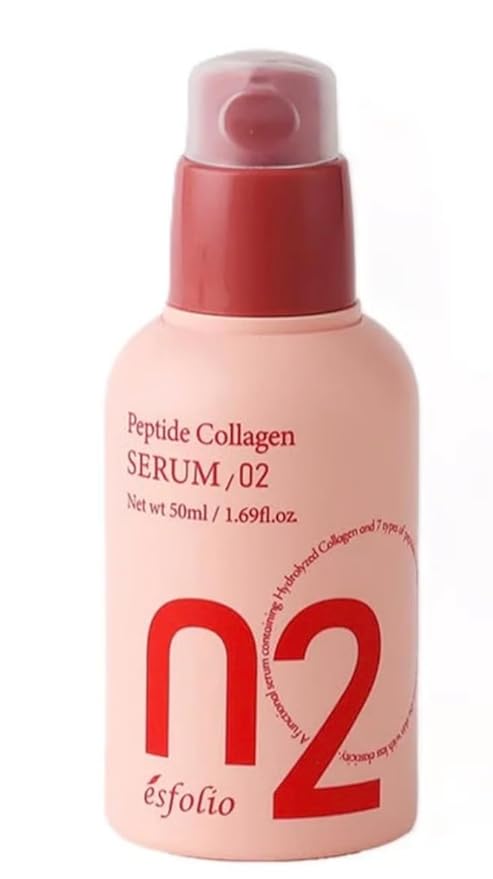 Esfolio Korean Skincare Peptide Collagen Serum 50 ml / 1.69 fl oz – Hydrating Facial Serum with Peptides & Hydrolyzed Collagen – Lightweight for Smooth & Supple Looking Skin