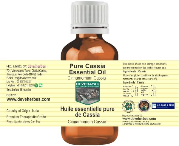 Deve Herbes Pure Cassia Essential Oil (Cinnamomum Cassia) Steam Distilled (Pack of Three) 100ml X 3 (10 oz)