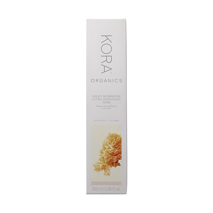 KORA Organics Milky Mushroom Ultra-Hydrating Mask, Overnight Face Mask with Hyaluronic Acid, Aloe & Coconut Milk, Certified Organic, Vegan Skincare, 3.38 fl oz