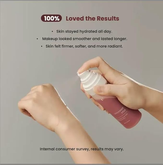 KI Vinoreset Mist Resveratrol Glow Mist for Radiant Skin - Resveratrol Infused Hydrating Mist for Daily Use Moisturizer Moisture 80ml / 2.70 fl.oz.