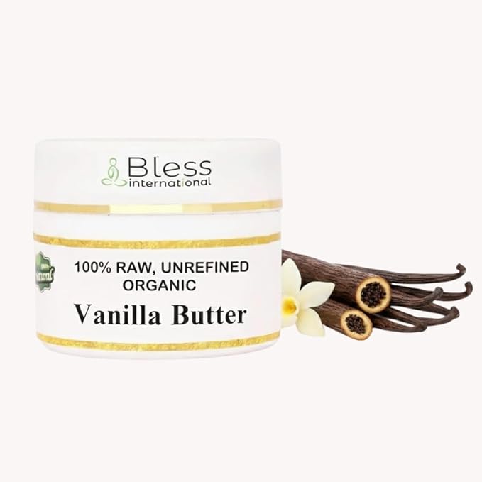 Organic Raw Vanilla Butter 100% Pure,Natural & Unrefined| Skin Moisturizer For Face, Body & Hair| 4 OZ/115 GM Ivory / White Grade A | DIY Creams, Balms, Lotions, Soaps| Softens Dry & Tough Skin