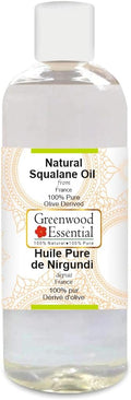 Greenwood Essential Pure Natural Squalane Oil (derived from Olives) Natural Therapeutic Grade for Hair, Skin & Aromatherapy 200ml (6.76 oz)