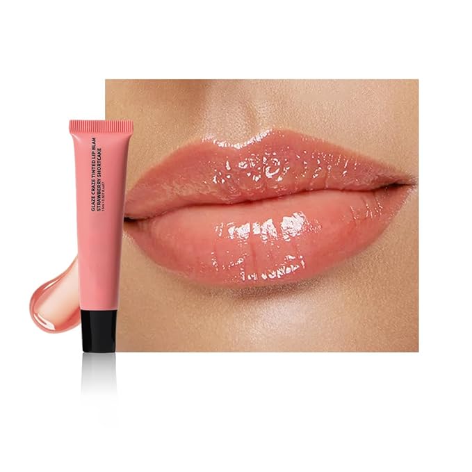 Summer Lip Butter Lip Balm Glow Reviver Lip Gloss, Melting Lip Serum, Ultra-Hydrating Natural Vegan Lip Balm, Sheer-Tinted Shine & Hydration, Soothes & Softens Dry Lips (Nude Pink)