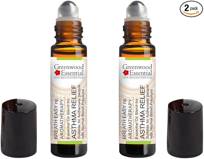 Greenwood Essential Asthma Relief Breathe Easy NP Aromatherapy Essential Oil Blend (Pack of Two) 10ml X 2 (0.66 oz)