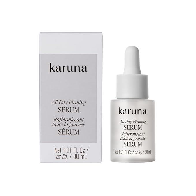Karuna All Day Firming Serum with Peptides & Hyaluronic Acid – Lightweight Plumping & Hydrating Face Serum for All Skin Types | Clean, Non-Toxic, Hydrating & Firming, Dermatologist Tested, Gluten-Free