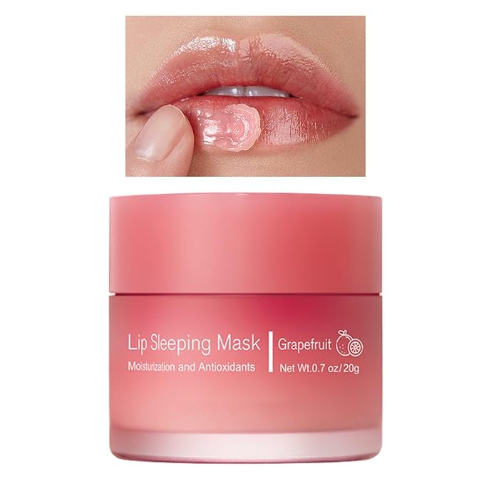 Nourish & Hydrate Lip Mask, Sleeping Lip Mask With Vitamin E, Hydrating & Moisturizing Lip Balm, Lip Skin Care, Night Sleep Anti-chapped Lip Cream Reduce Lip Lines (03# Grapefruit)