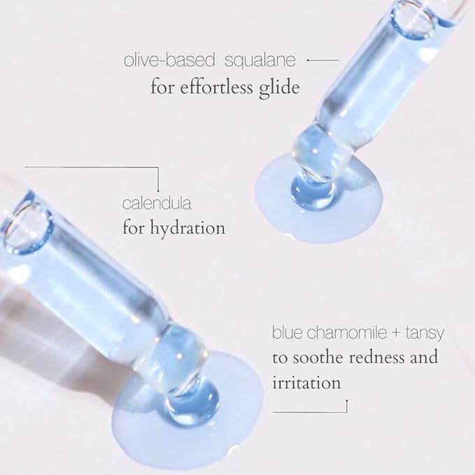 Gua Sha Glide Face Oil - Hydrating and Soothing With Azulene Blue Tansy, Blue Chamomile + Squalene | Moisturizer, Face Oil and Soothing Agent for All Skin Types - 1 fl oz (30ml)