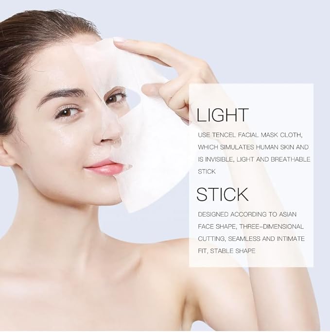 Collagen Sheet Face Mask (10 Pack), Hydrating & Firming Facial Masks with Hyaluronic Acid + Witch Hazel, For Dry, Sensitive, Mature Skin, Women & Men
