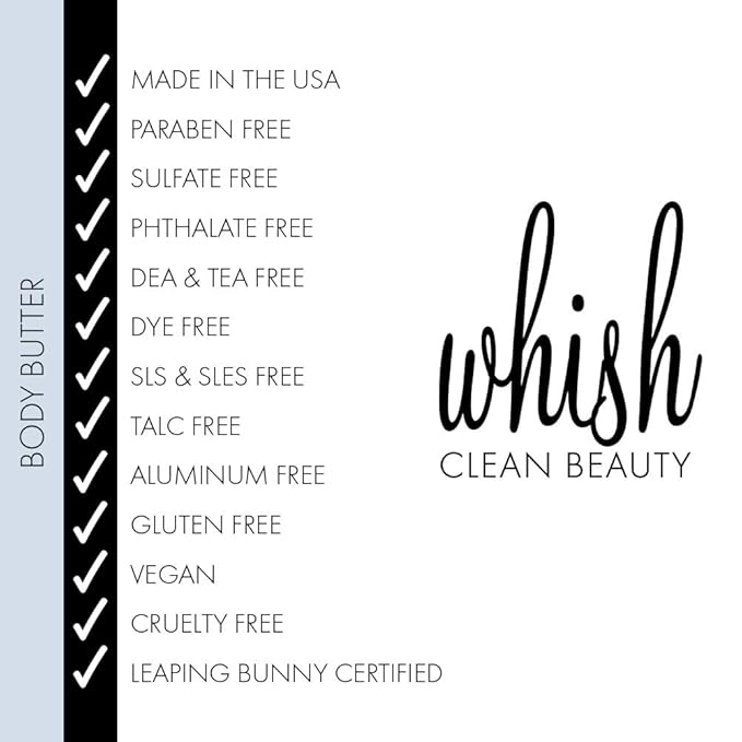 Whish Beauty Body Butter for Women - Moisturizing Body Lotion for Dry Skin - Antioxidant-Rich with Shea Butter, Aloe, & Raspberry Butter - Paraben & Sulfate Free (Kabosu Sea Salt)