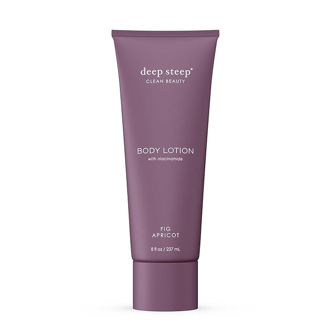 Deep Steep Body Lotion, Fig Apricot, 8 oz – Moisturizer with Coconut Oil, Shea Butter, Argan Oil, Aloe Vera & Niacinamide – Vegan, Clean Beauty, Daily Skin Hydration