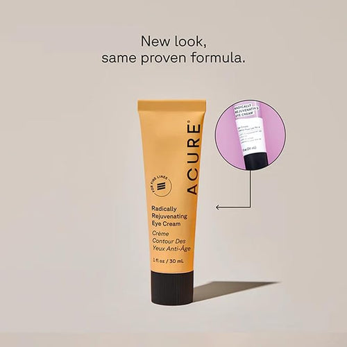 Acure Radically Rejuvenating Eye Cream - Under Eye Cream for Dark Circles & Wrinkles, Firming & Hydrating Treatment to Brighten, Anti Aging Moisturizer for Hydration with CoQ10-1 fl oz
