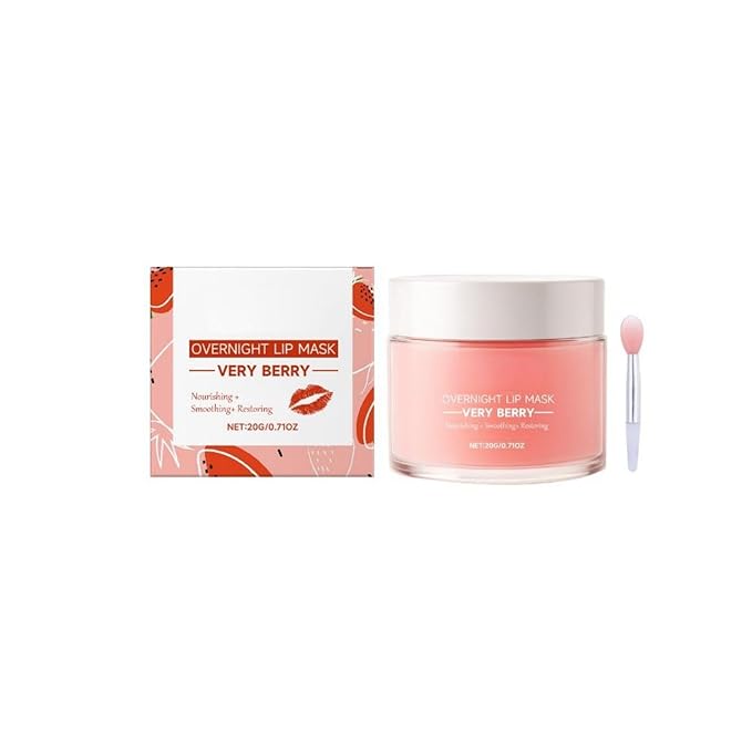 Berry Hydrating Overnight Lip Mask – Nourishing Lip Sleeping Mask with Vitamin E & Strawberry Extract – Lightweight Non-Sticky Night Lip Treatment for Soft Smooth Lips (1)