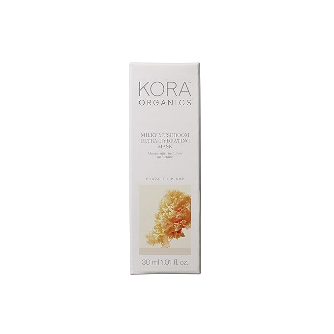 KORA Organics Milky Mushroom Ultra-Hydrating Mask, Overnight Face Mask with Hyaluronic Acid, Aloe & Coconut Milk, Certified Organic, Vegan Skincare, 1.01 fl oz