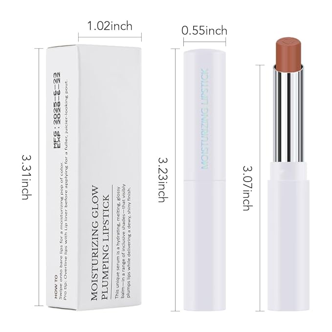 Tinted Lip Balm Moisturizing Lipstick, Nude Brown Hydrating Lipstick for Women, 24 Hour Long Lasting Moisturization Lip Gloss Stain Makeup, Lightweight Non Greasy Moisturizer Lips, 02