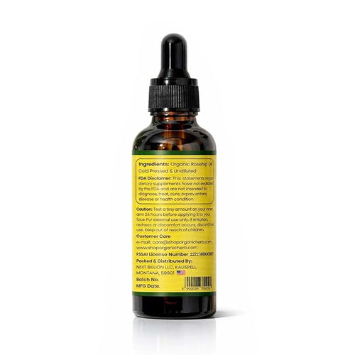 100% Pure Rosehip Seed Oil Cold Pressed and Unrefined Moisturizer Oil for Face, Hair, Skin & Nails | 1.7Oz/50ml