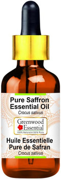 Greenwood Essential Pure Saffron Essential Oil (Crocus sativus) with Glass Dropper Steam Distilled 5ml (0.16 oz)