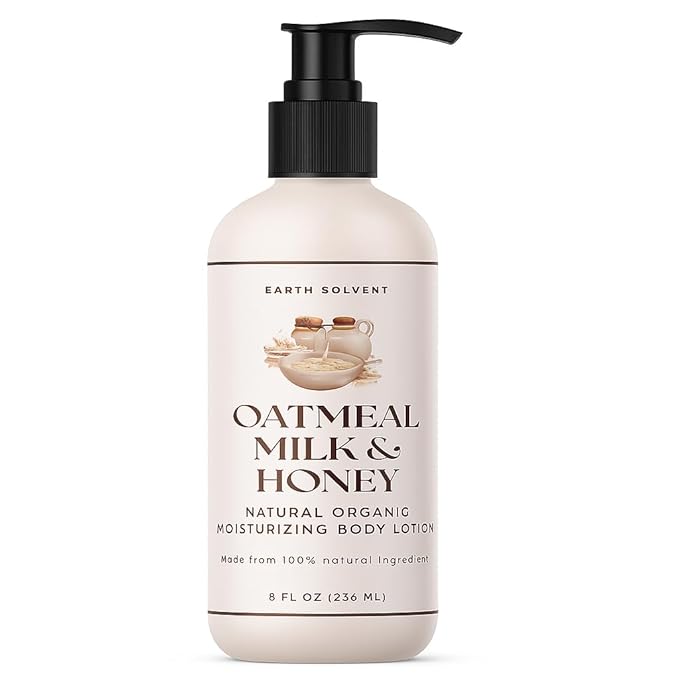 Natural Organic Moisturizing Body Lotion Lightweight & Non-Greasy, Shea Butter Body Lotion Made with All Natural Ingredients | For All Skin Types (8oz, Oatmeal Milk and Honey)