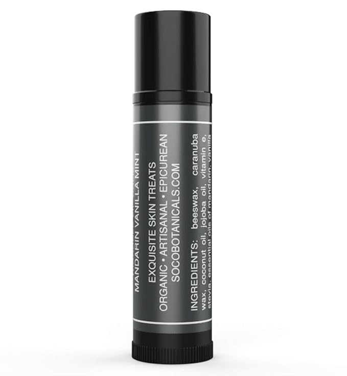 Organic Lip Balm - Natural Moisturizer Treatment Repair for Dry & Chapped Lips for Men, Women, Gifts with Shea Butter, Beeswax, Stevia, Coconut Oil, Vitamin E & Pure Essential Oils
