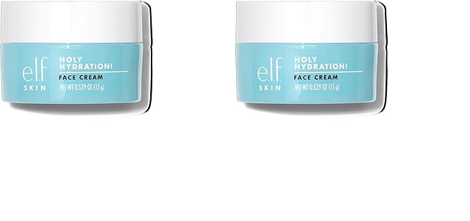 e.l.f. SKIN Mini Holy Hydration! Face Cream, Moisturizer For Nourishing & Plumping Skin, Infused With Hyaluronic Acid, Vegan & Cruelty-Free, 0.529 Oz (Pack of 2)